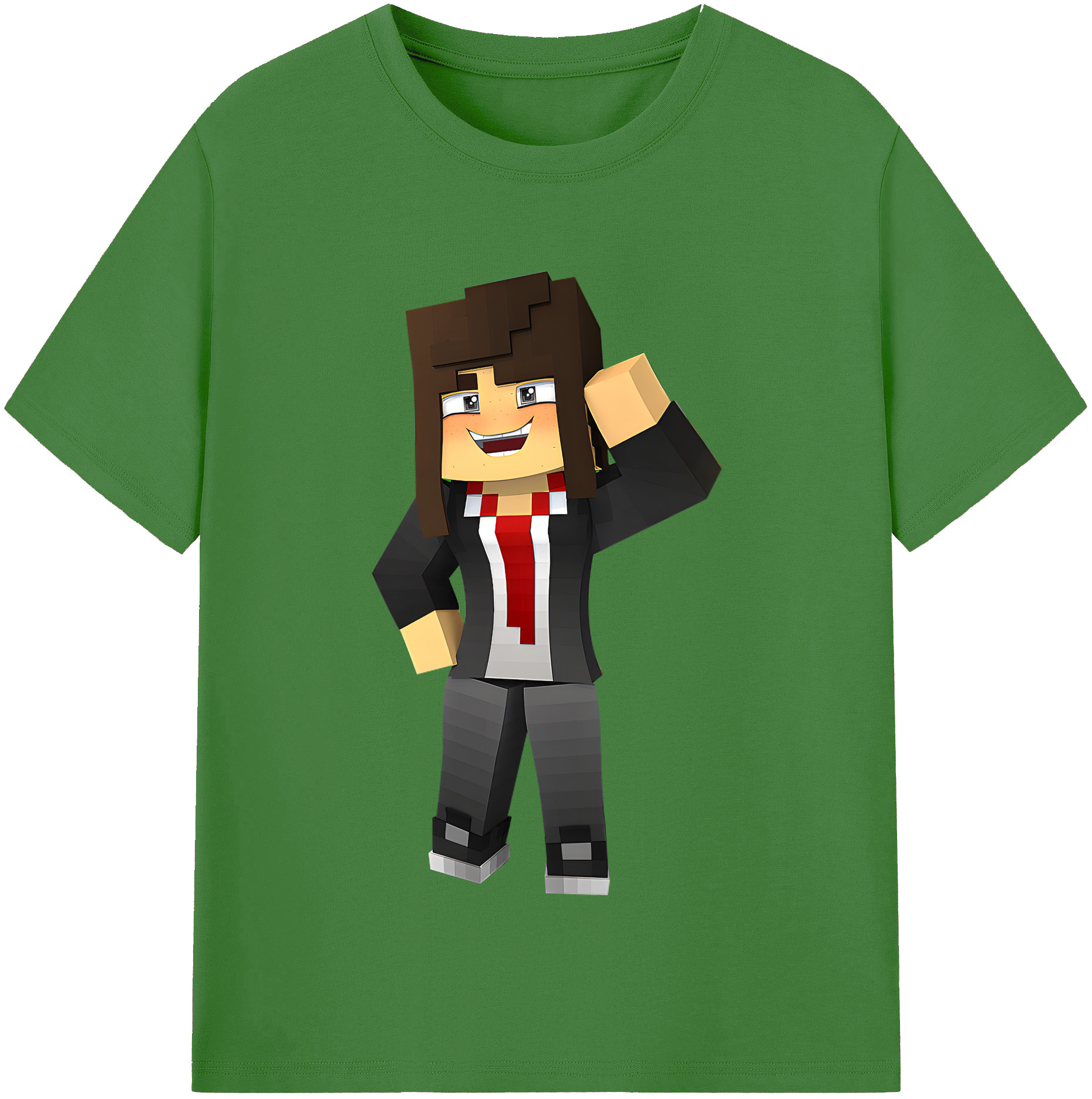 （画像用） マインクラフト ブロックの世界 Minecraft MC Block world レディースカジュアルプリントTシャツ（綿100％）